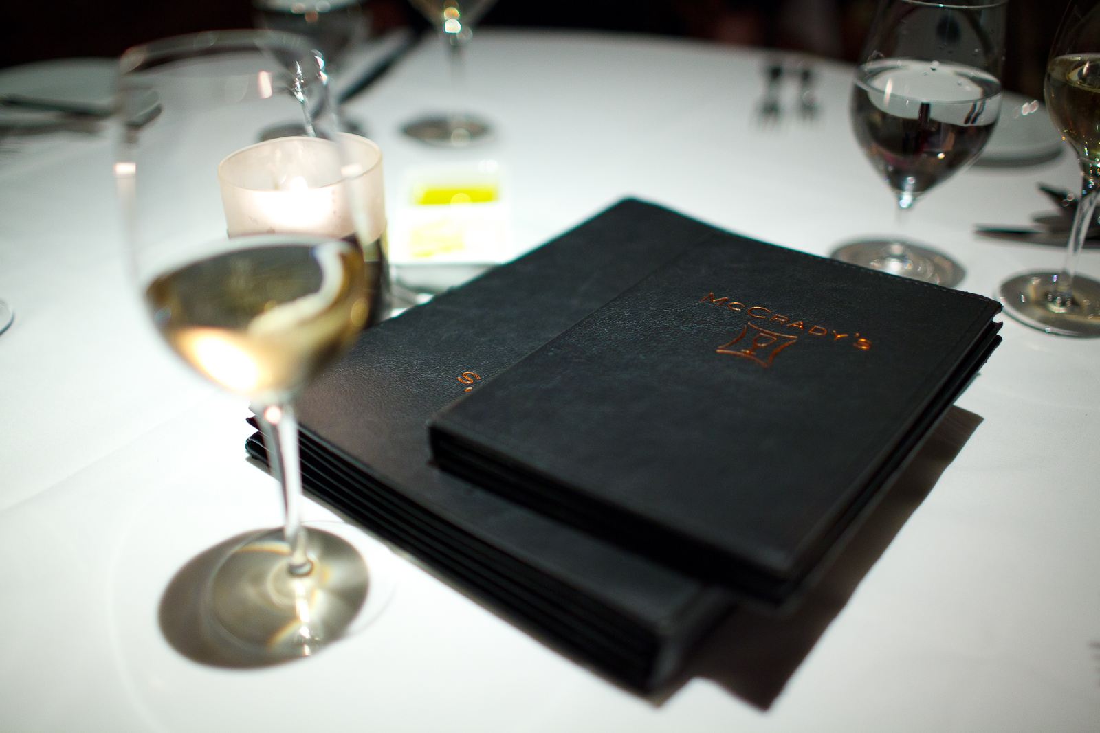 McCrady's wine and cocktail menu