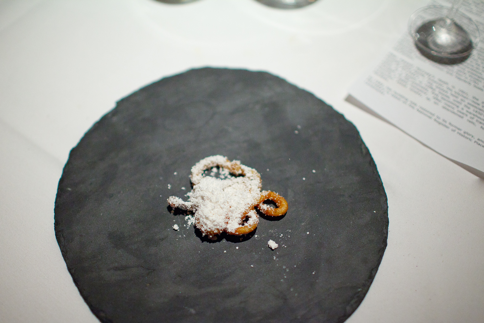 9th Course; Carnival-style funnel cake sprinkled with sweetened pork fat
