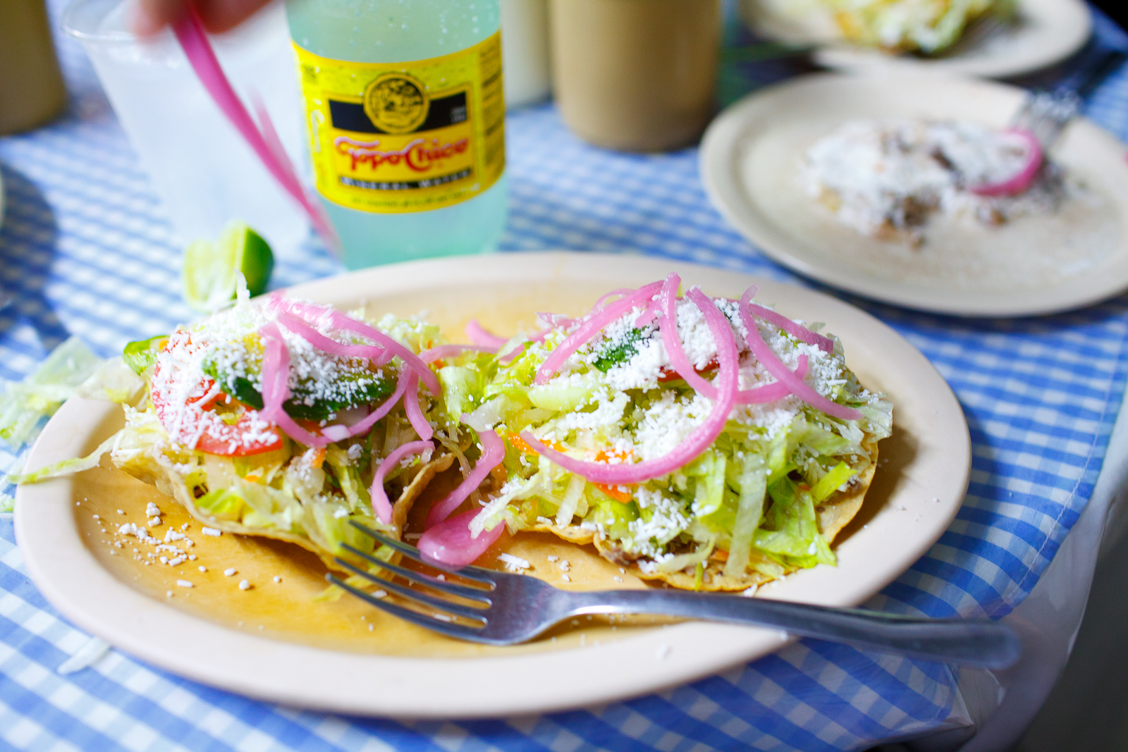 Tostadas de pollo (20 MXP / tostada)