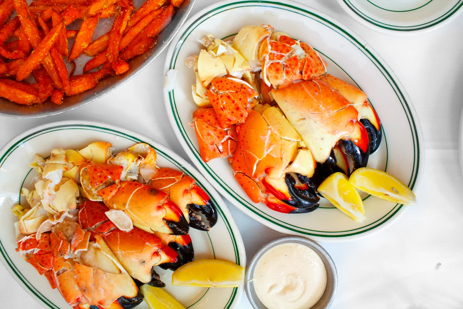 Large stone crabs ($48.95) and medium stone crabs ($25.95)