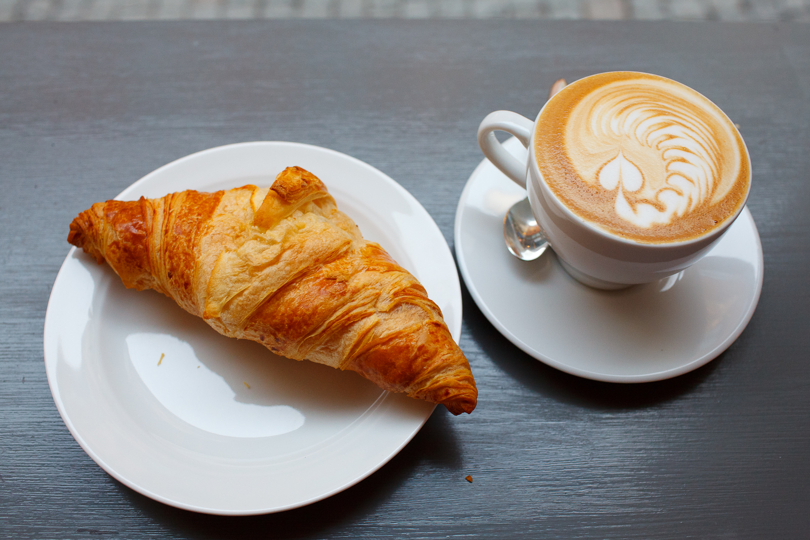 Croissant and a cappuccino