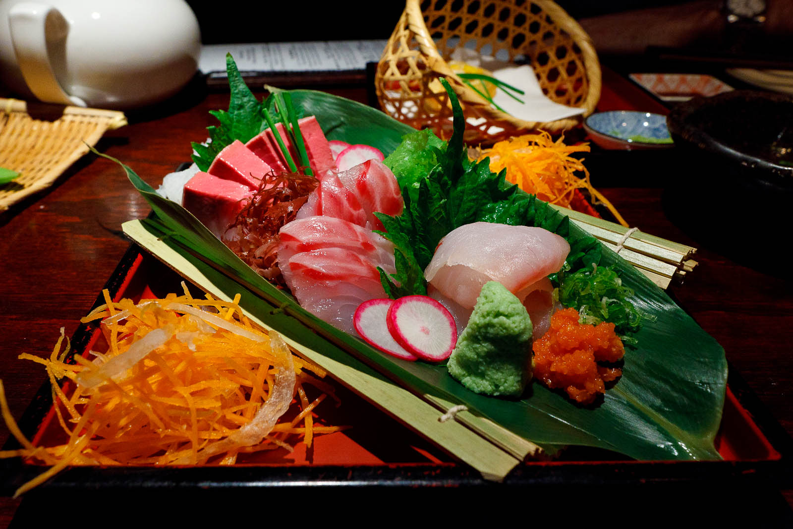 Red Jewel of the Day: Yellowtail, snapper, and fluke sashimi ($21)