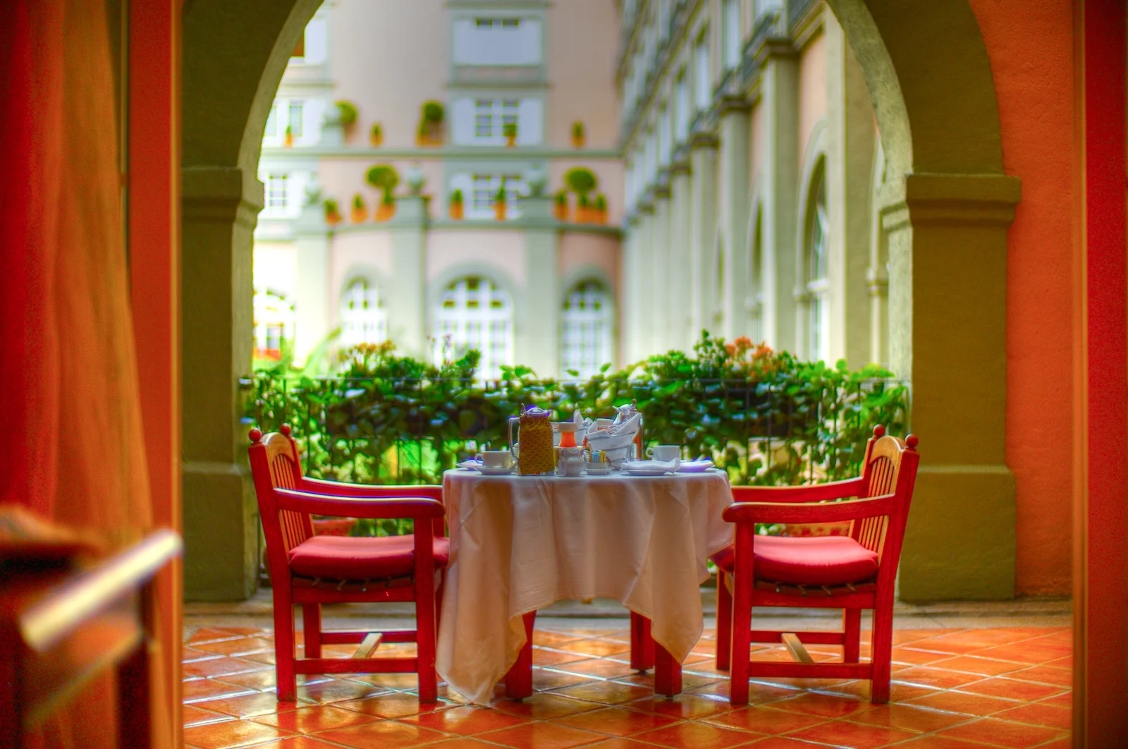 Room service breakfast on the terrace
