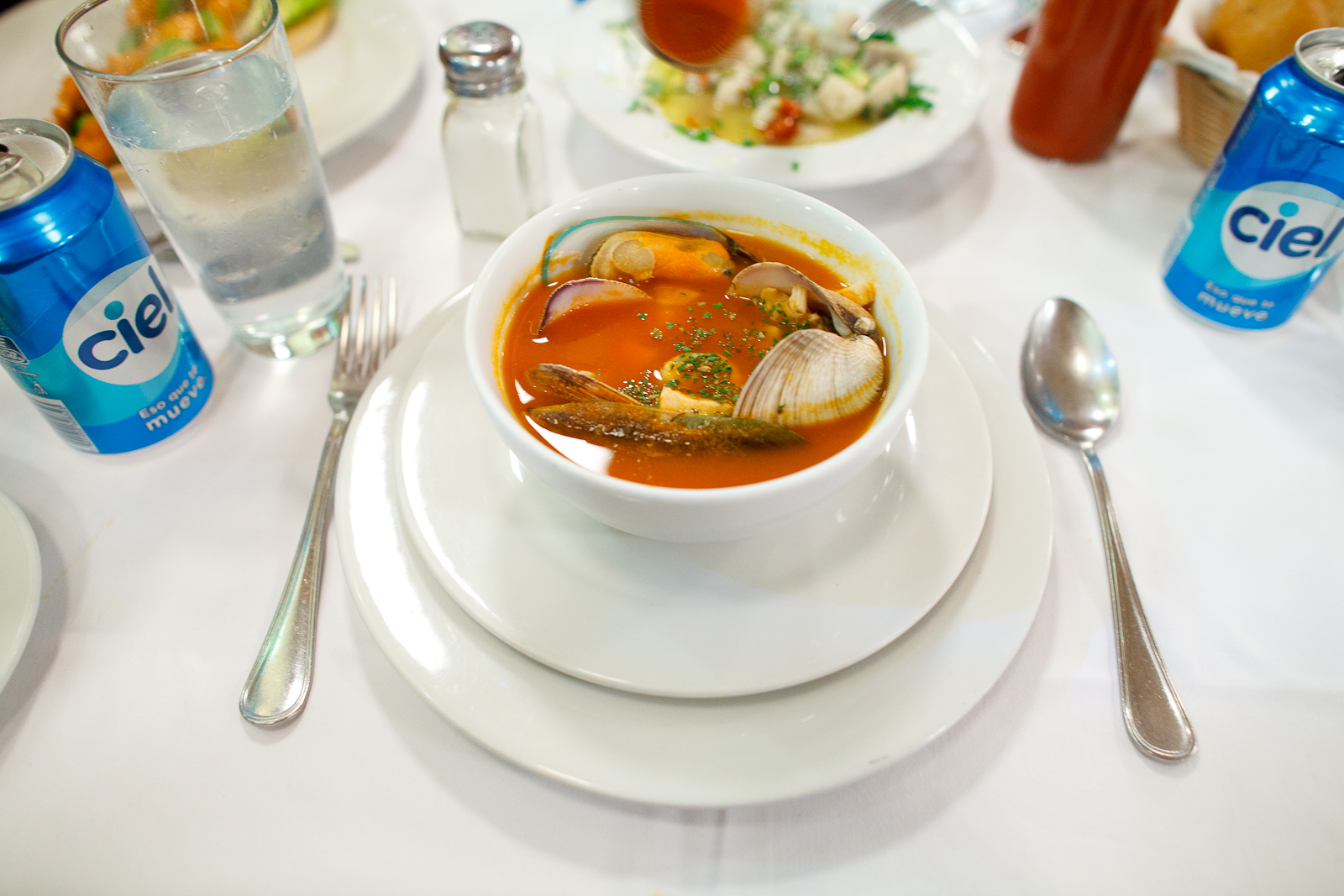 Sopa de mariscos (shellfish soup)