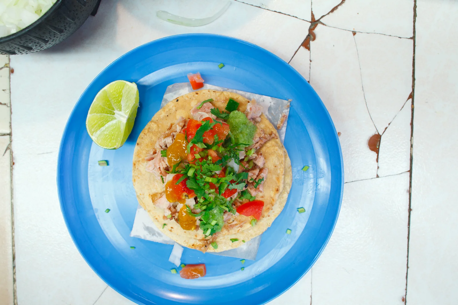 Taco de carnitas (20 MXP)