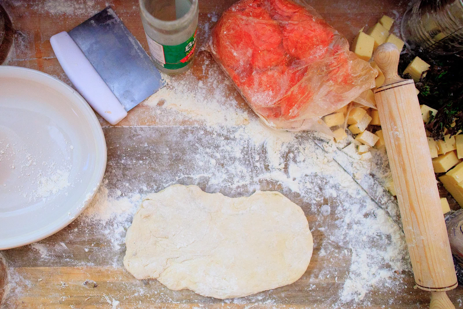 Dough for a calzone