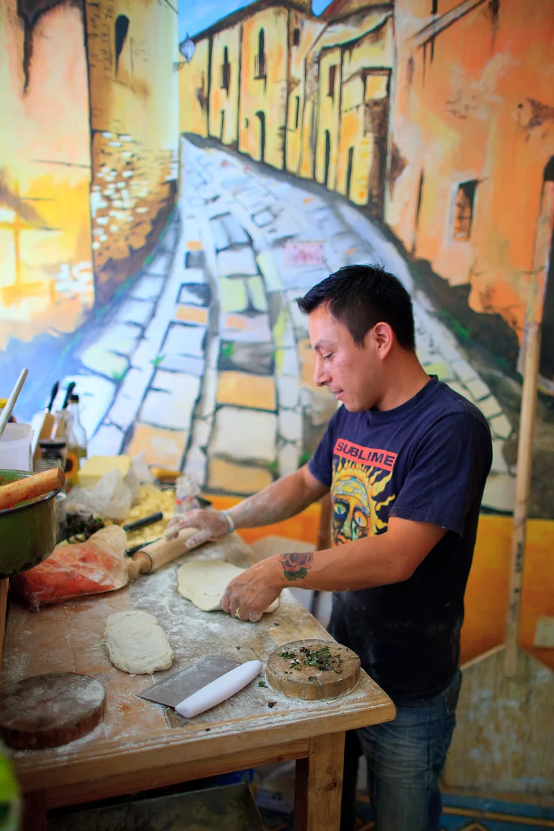Rolling dough for a calzone