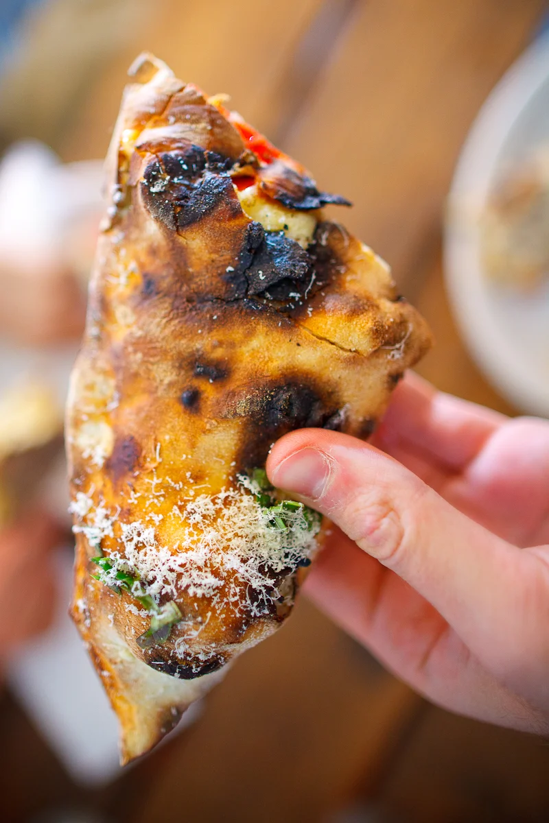 Calzone ricotta with margherita (70 MXP)