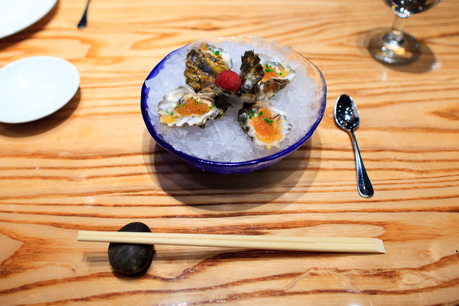 Ostiones con salsa Nobu (oysters with nobu sauces) (140 MXP)