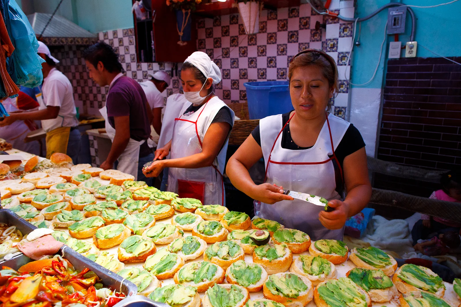 Assembly line of avocado