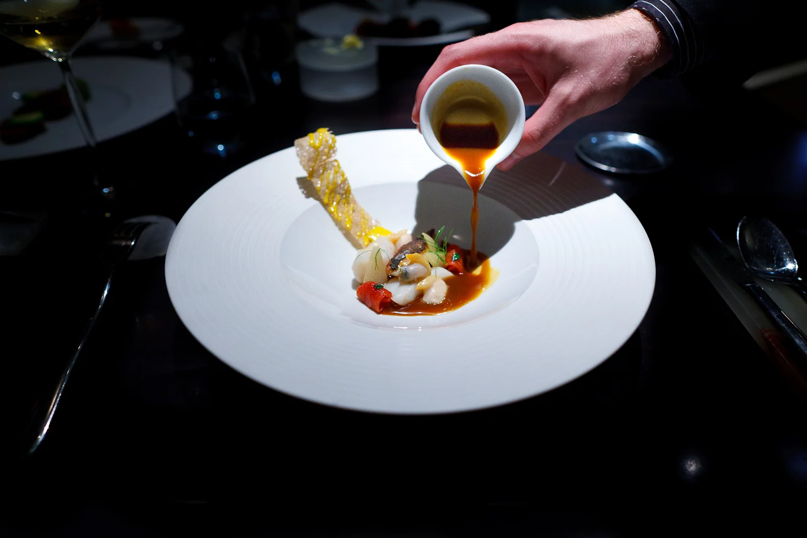6th Course: Bouillabaisse, scorpion fish, daurade, clams, fennel, tomato confit