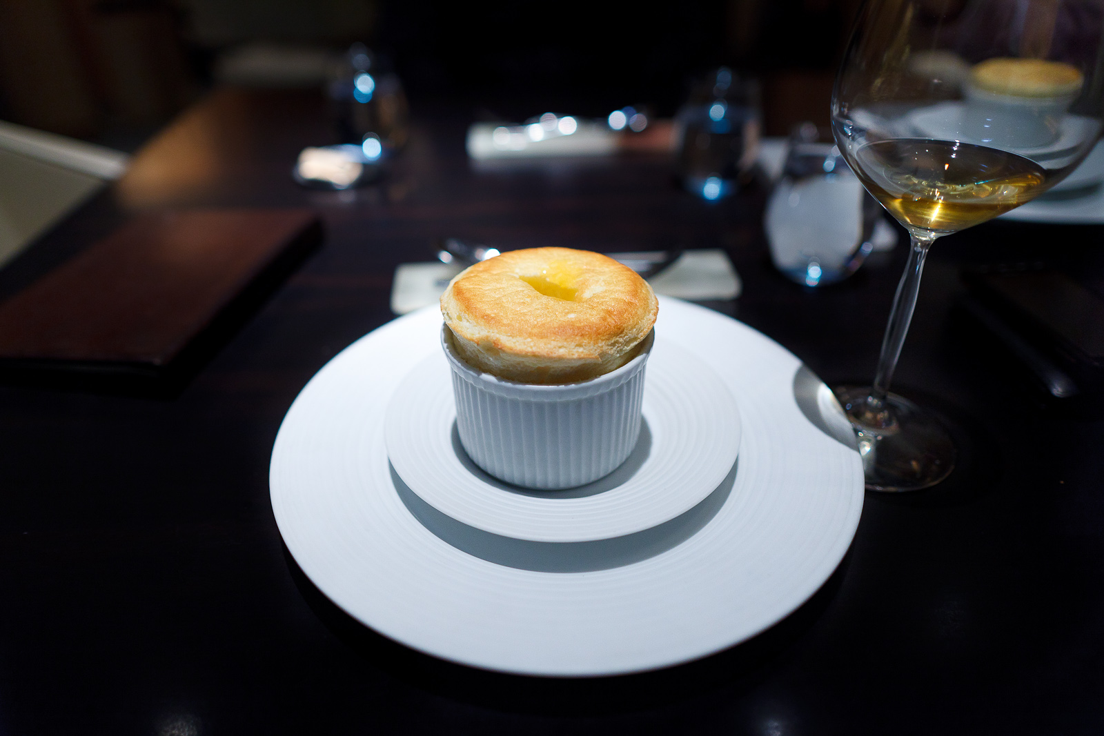 7th Course: Grand marnier soufflé, orange marmalade