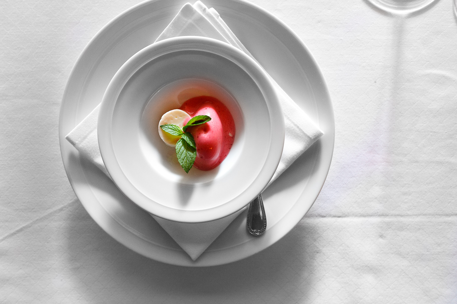 Intermezzo: Cranberry and honey sorbet, yogurt