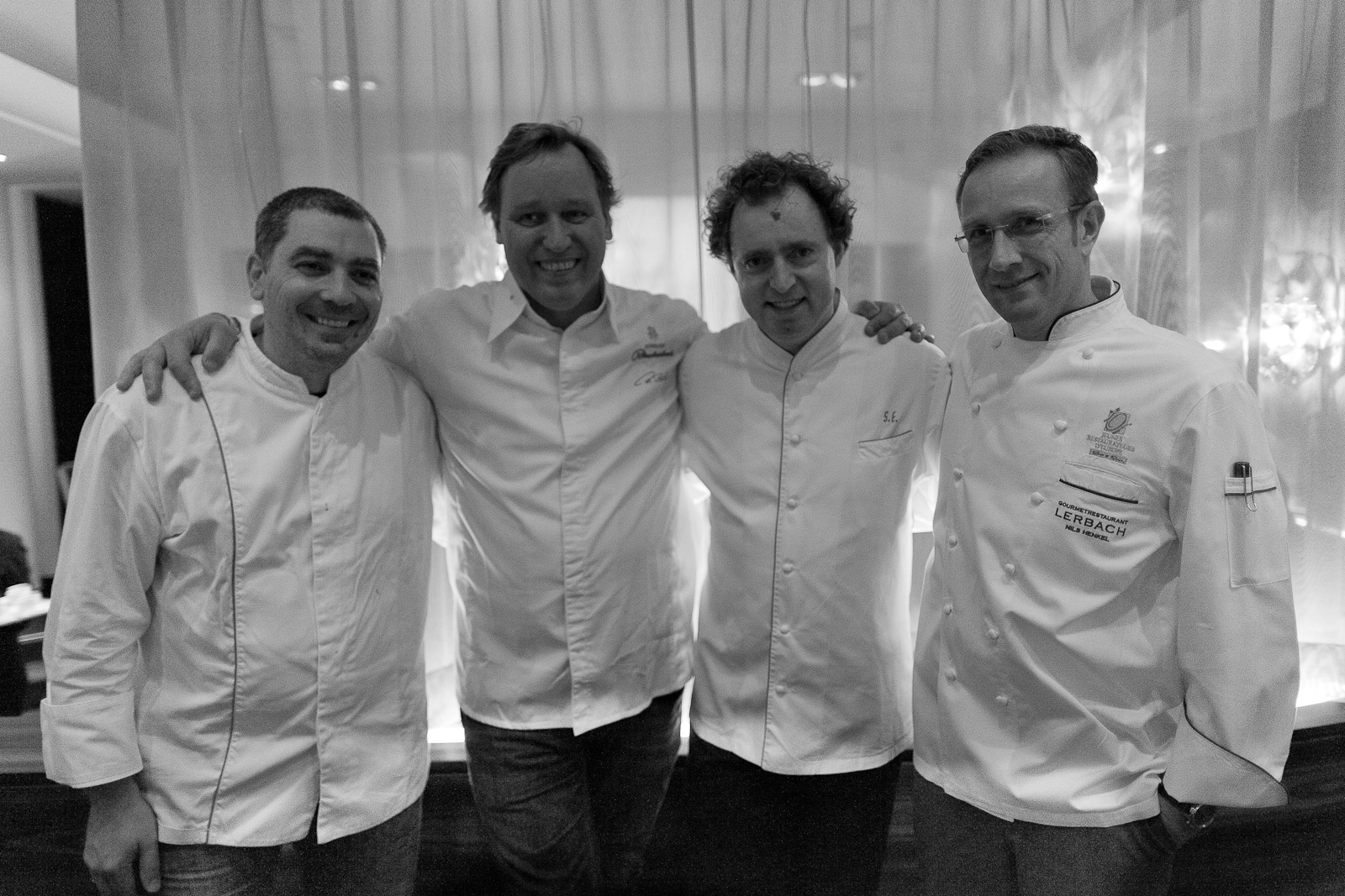 Chefs Christian Bau (Schloss Berg), Thomas Bühner (La Vie), Sven Elverfeld (Aqua), and Nils Henkel (Schlosshotel Lerbach)