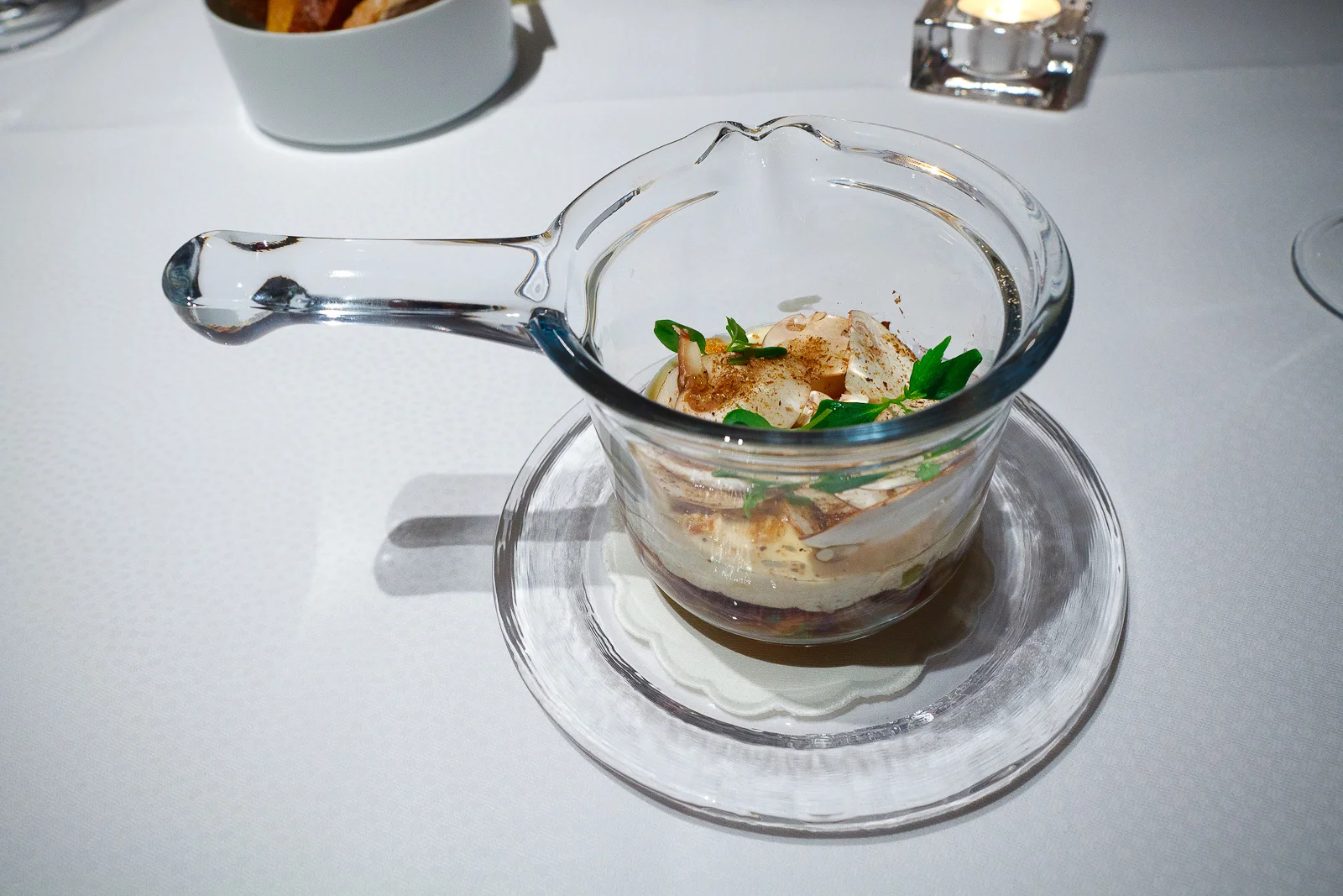7th Course: Glazed calf's sweetbreads, nuts butter, mushrooms, celery, potato, opened