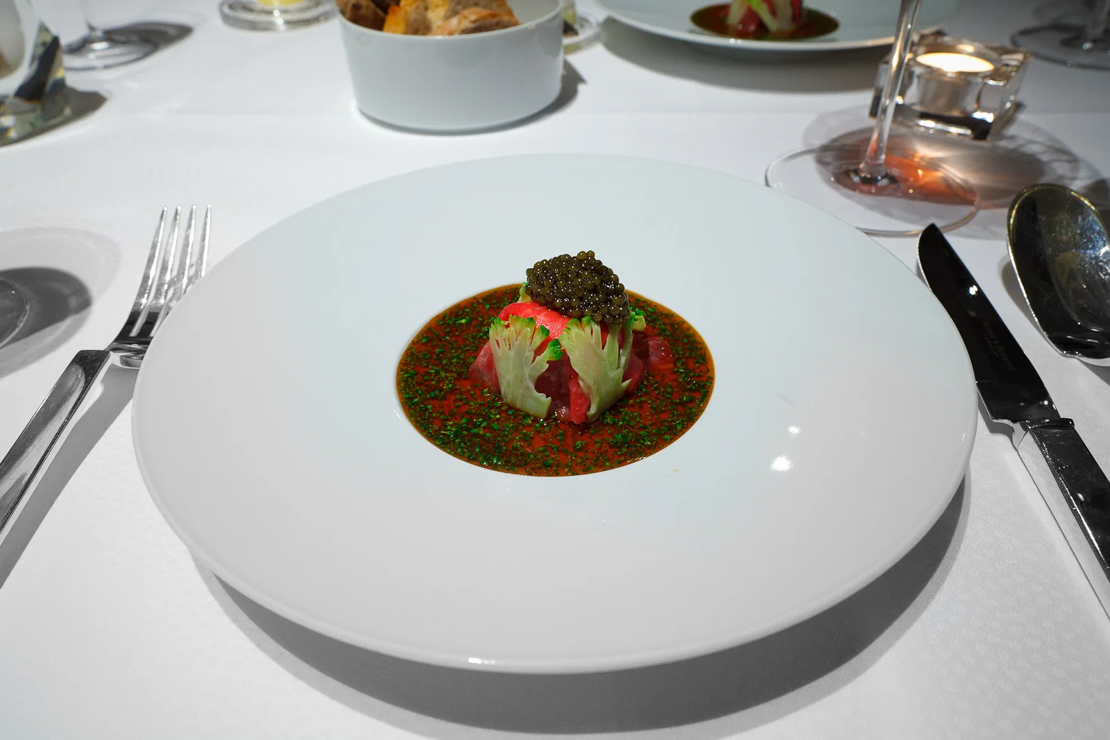Course: Wagyu beef, broccoli and imperial caviar