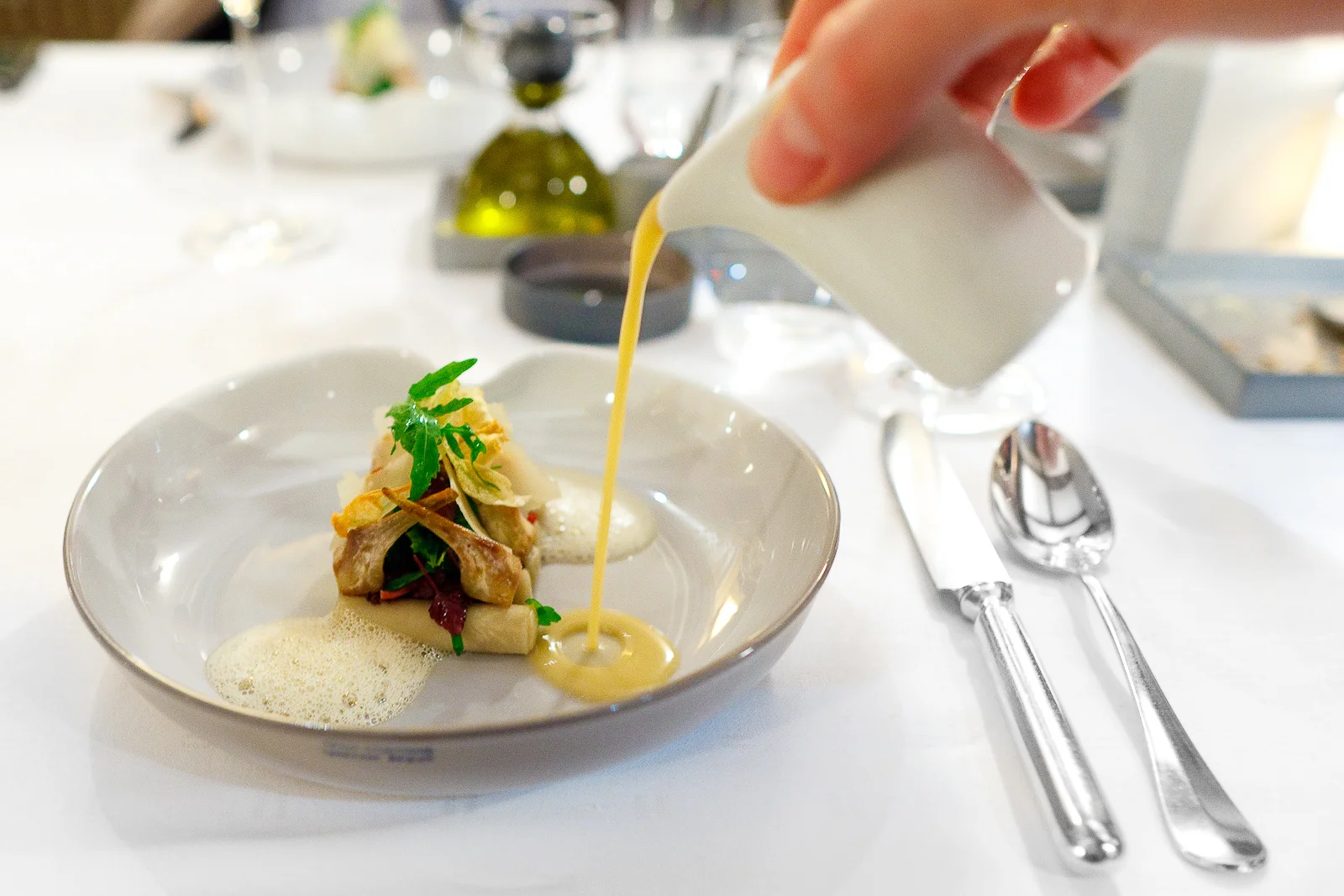 4th Course: "Breton artichoke" - "Structures," Jabugo bellota, herbs, parmesan