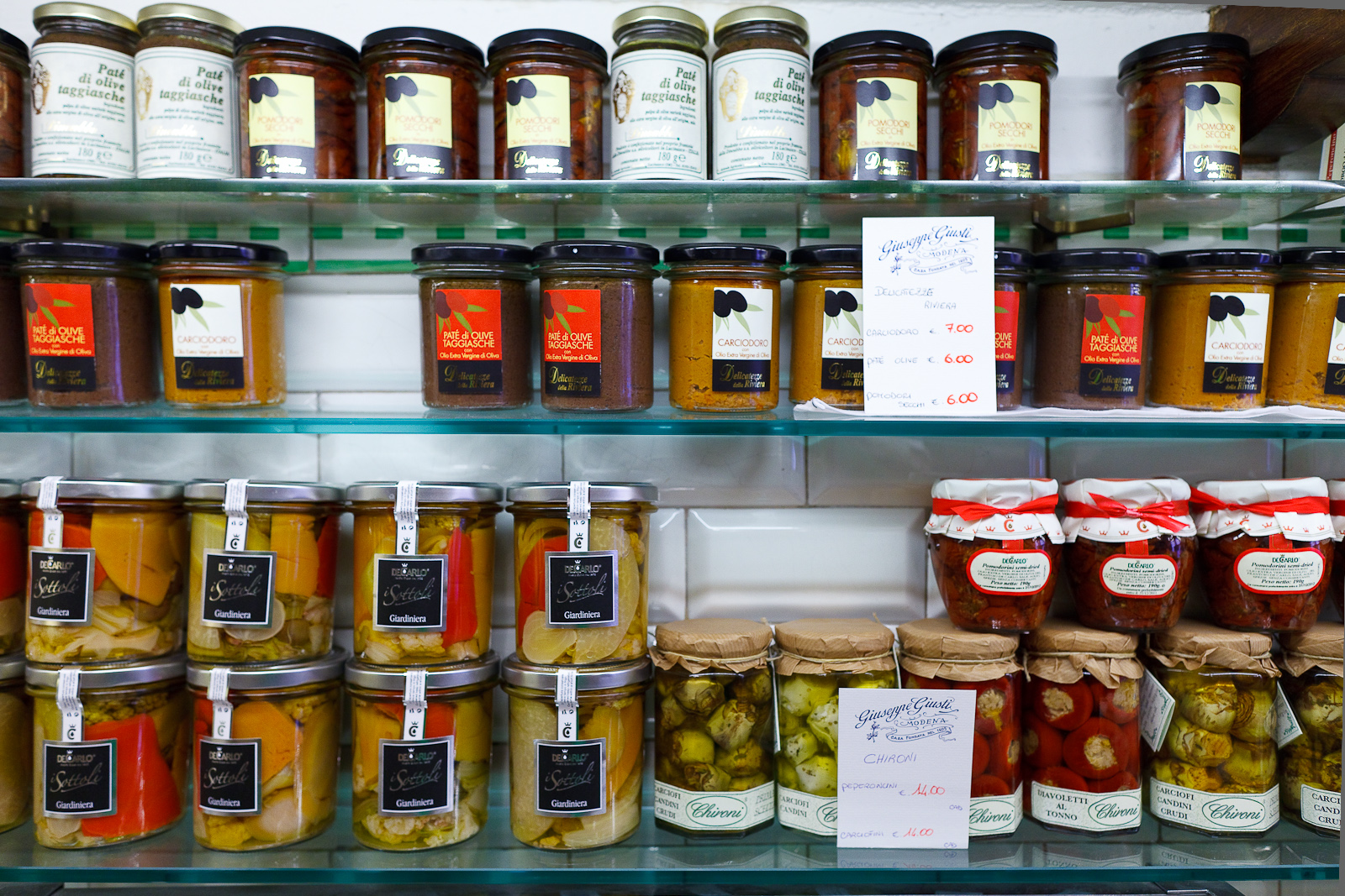 Artichokes and peppers in olive oil, olive pastes