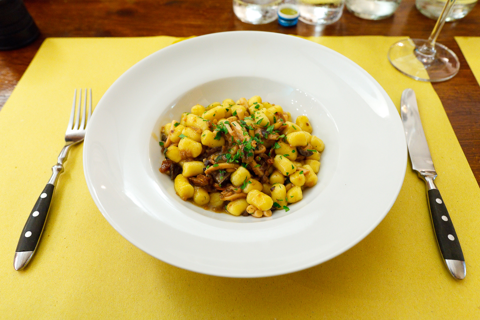 Gnocchi with Octopus, Sundried Tomatoes, Olives