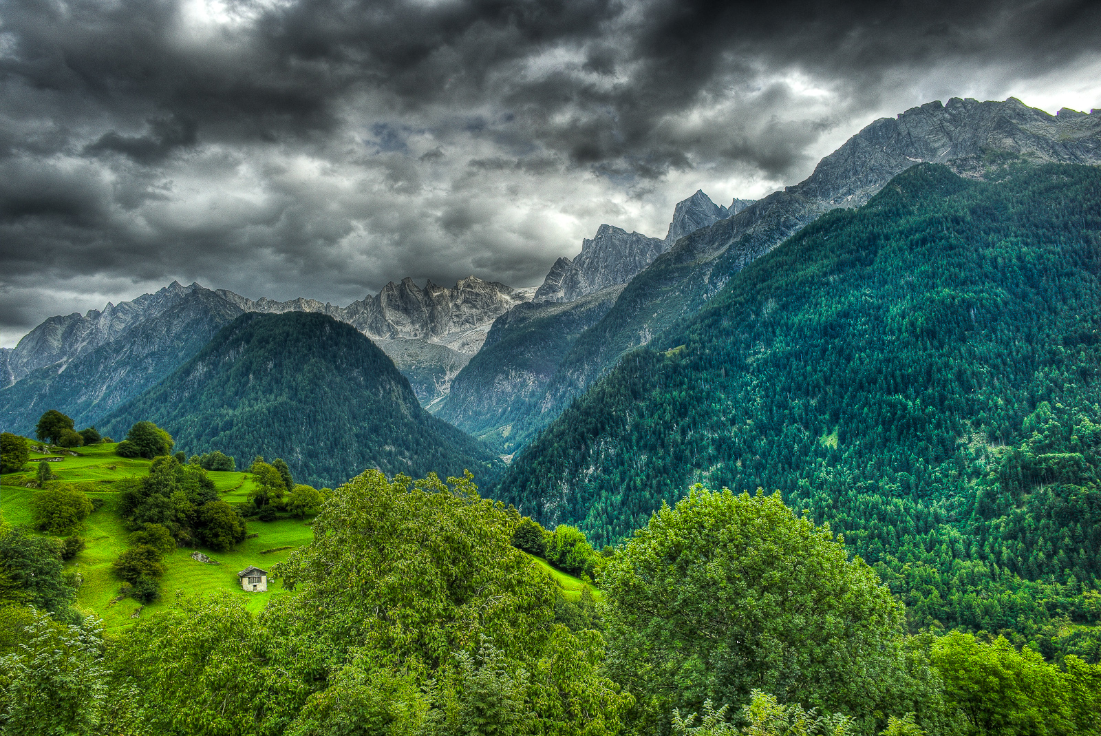 View of the Alps from Soglio, Switzerland