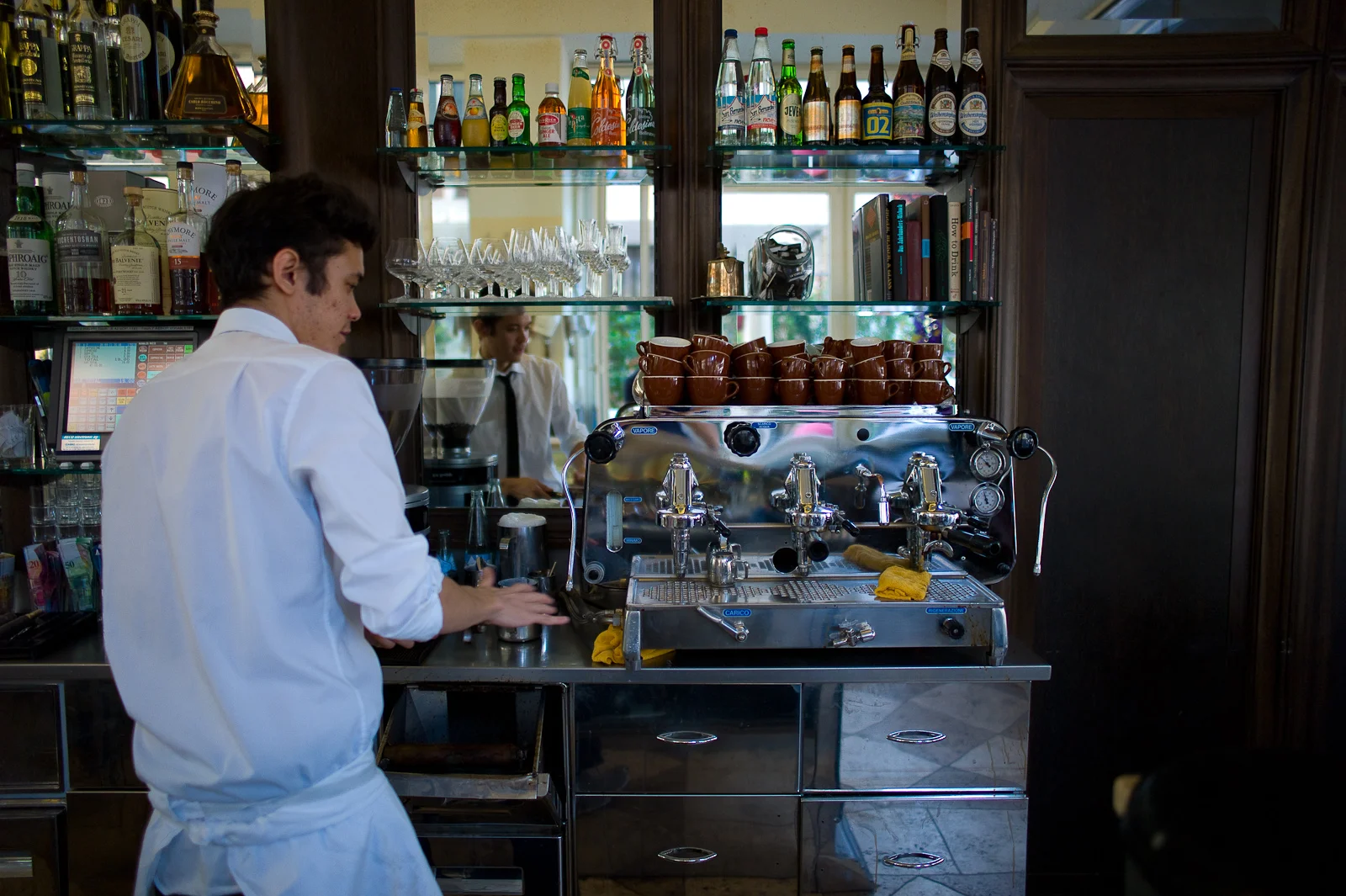 Barista in action
