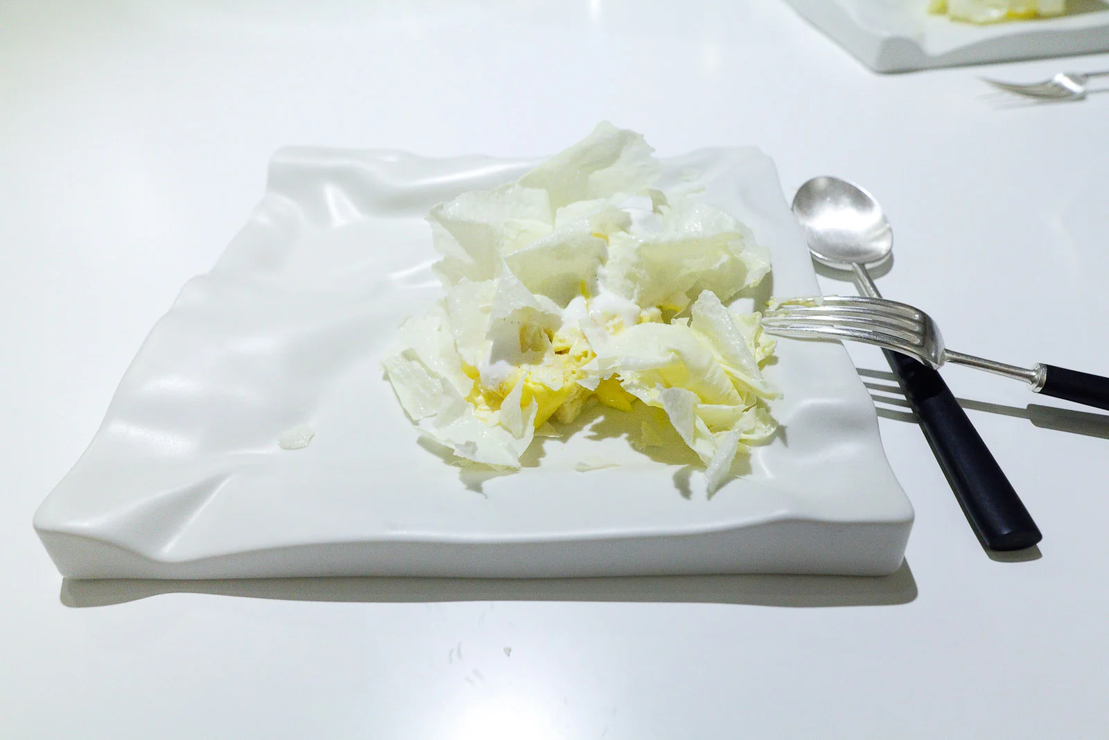 8th Course: Fried milk, milk bread, vanilla ice cream