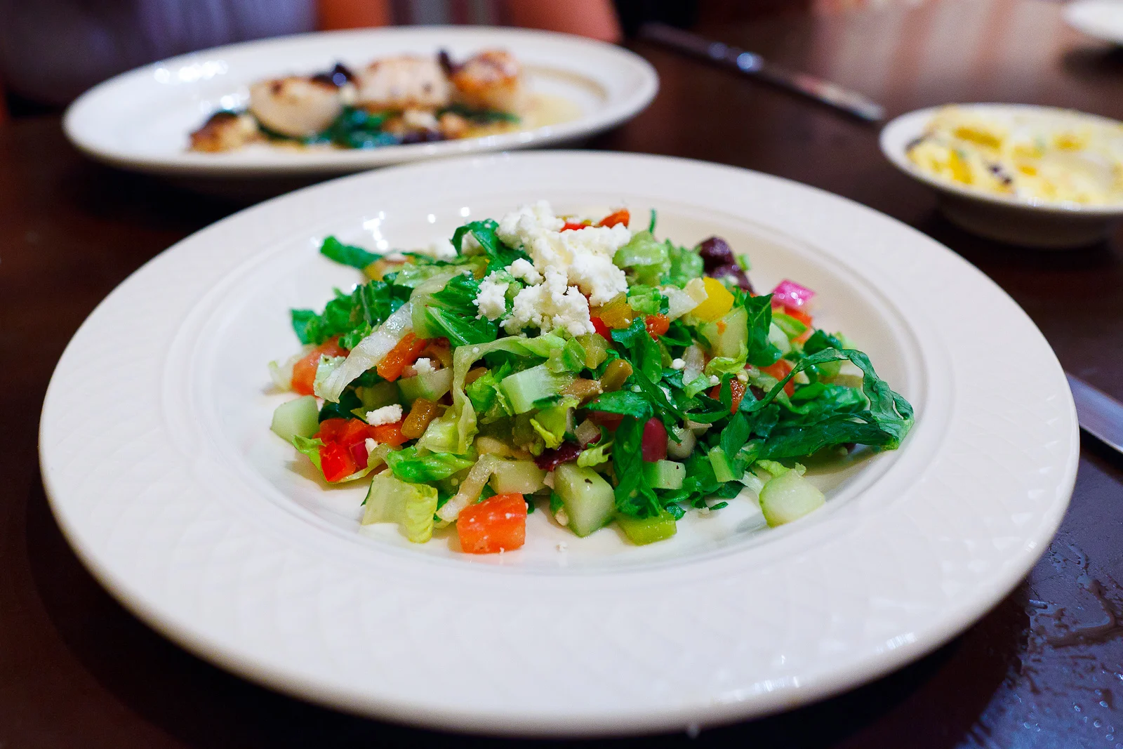 MP salad, lettuce, cucumber, tomato, olive, onion, feta, peppers ($8.5)