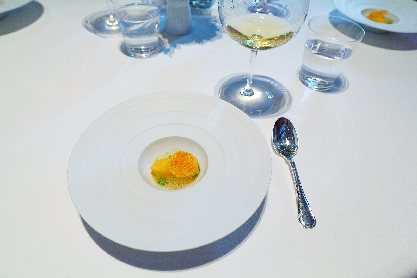 9th Course: "Sweet Tea," Sorbet, Shiso, Young Ginger and Meyer Lemon