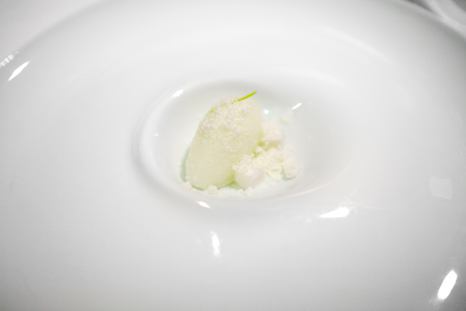 12th Course: Persian lime sorbet and coconut granité