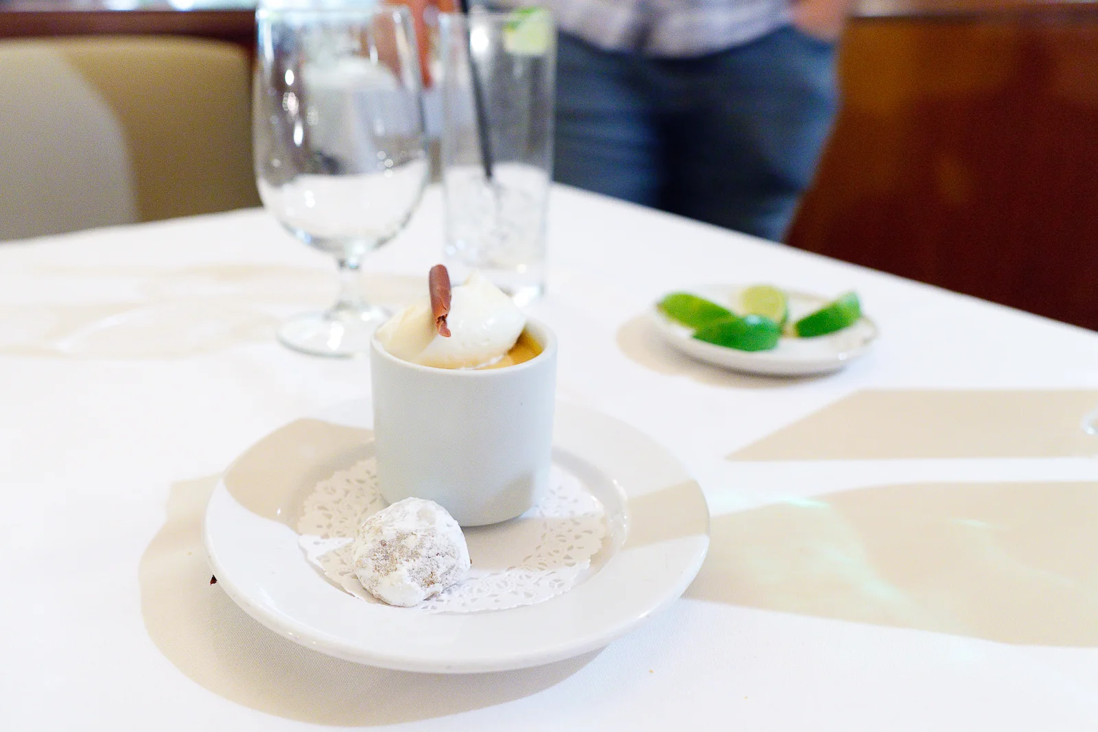 Bradley’s Butterscotch Pudding, chantilly cream, pecan wedding cookie ($5.75)