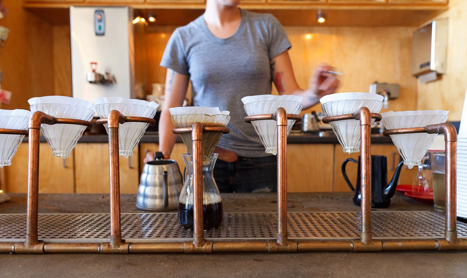 Making a few pour over coffees at once