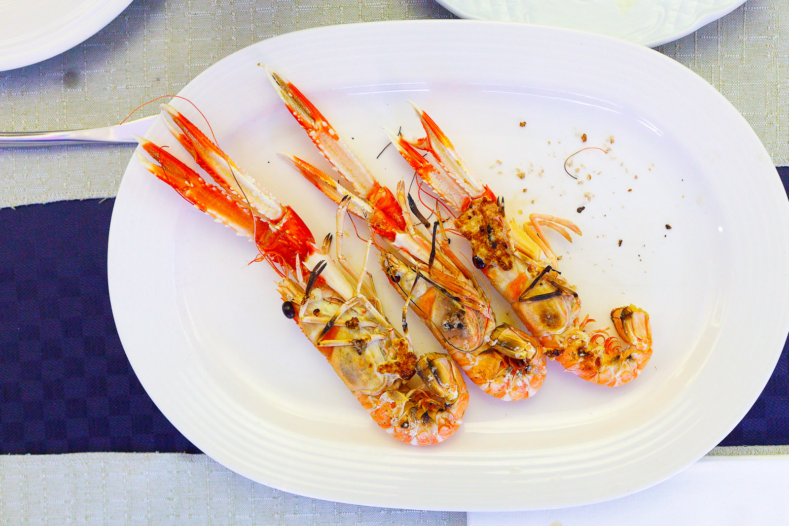 Local langoustines a la plancha