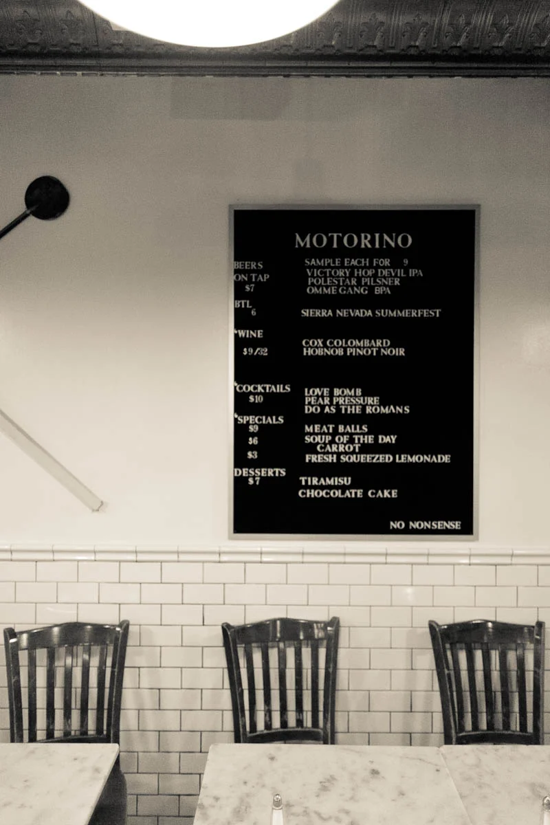 No nonsense menu