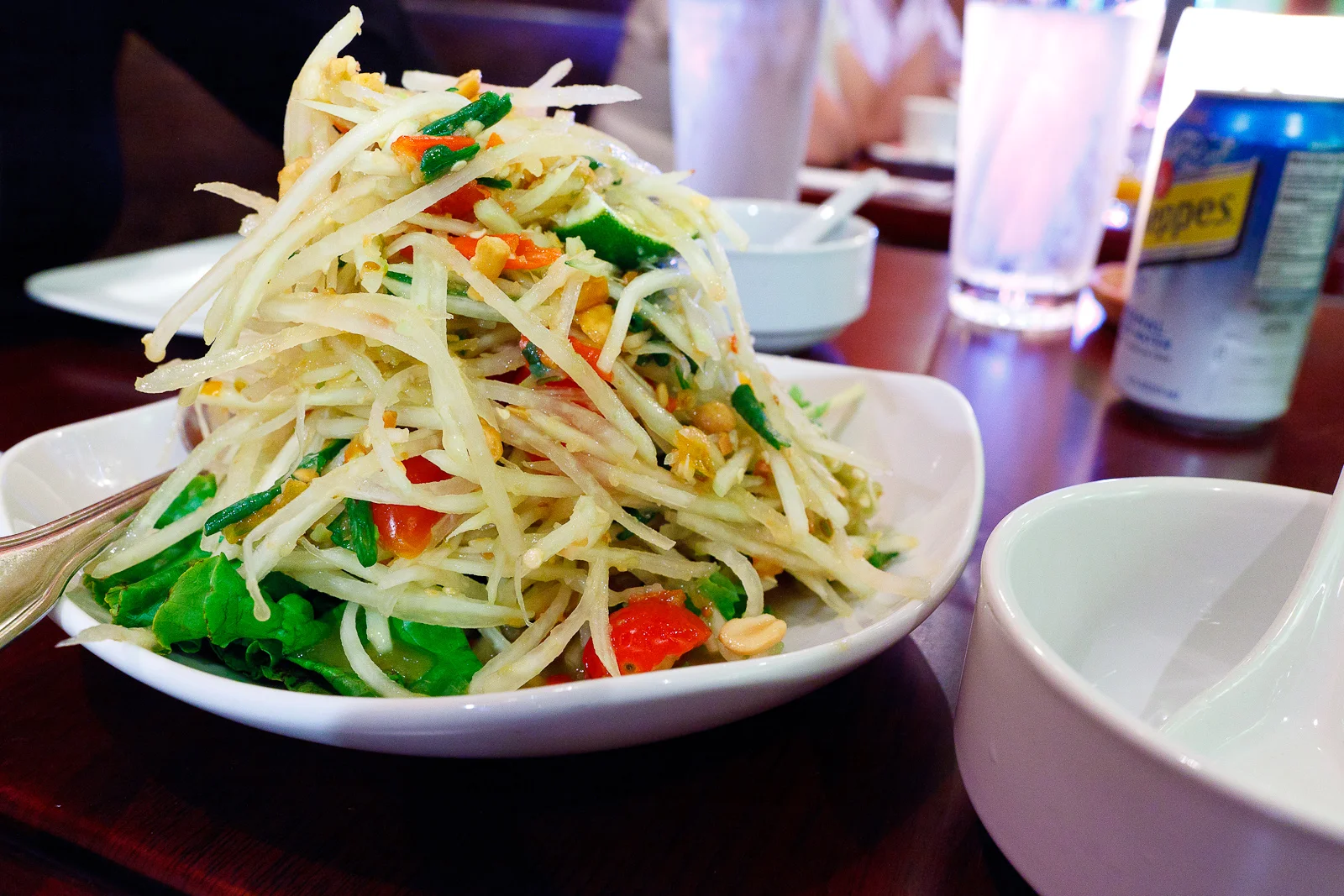 Papaya salad with dried shrimp and peanuts ($7)