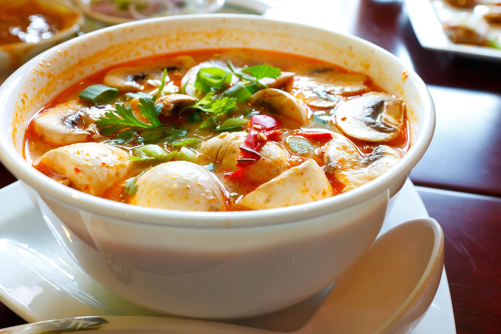 Tom-yum soup with mushroom ($10)