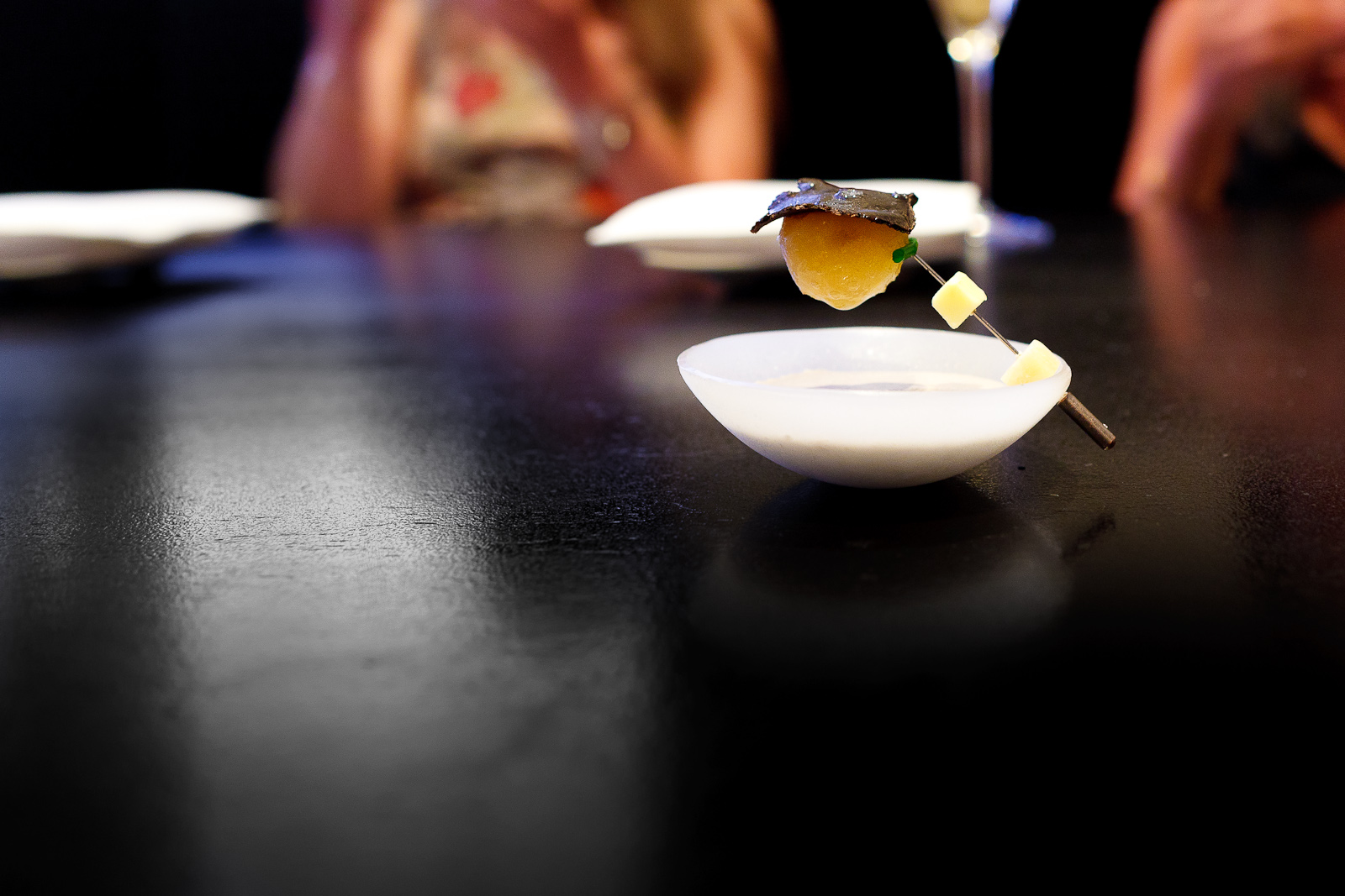 10th Course: Hot potato, cold potato, black truffle, butter