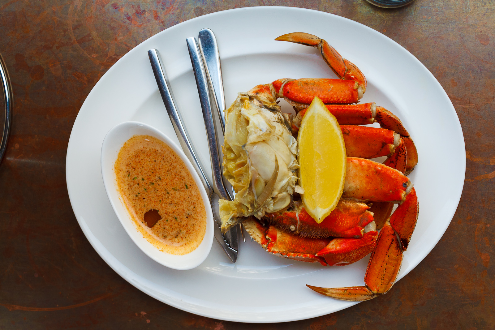 Chilled dungeness crab ($26)