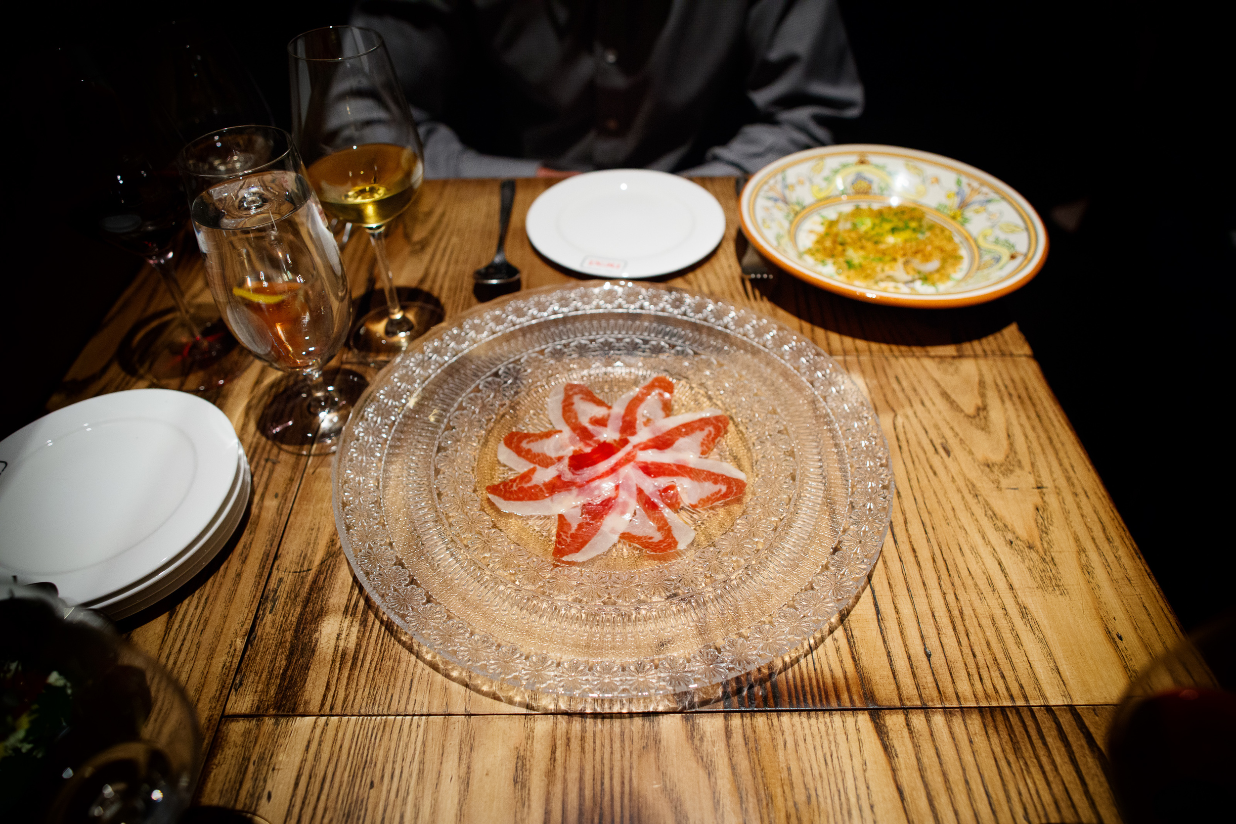 Un plato de jamón ibérico de bellota