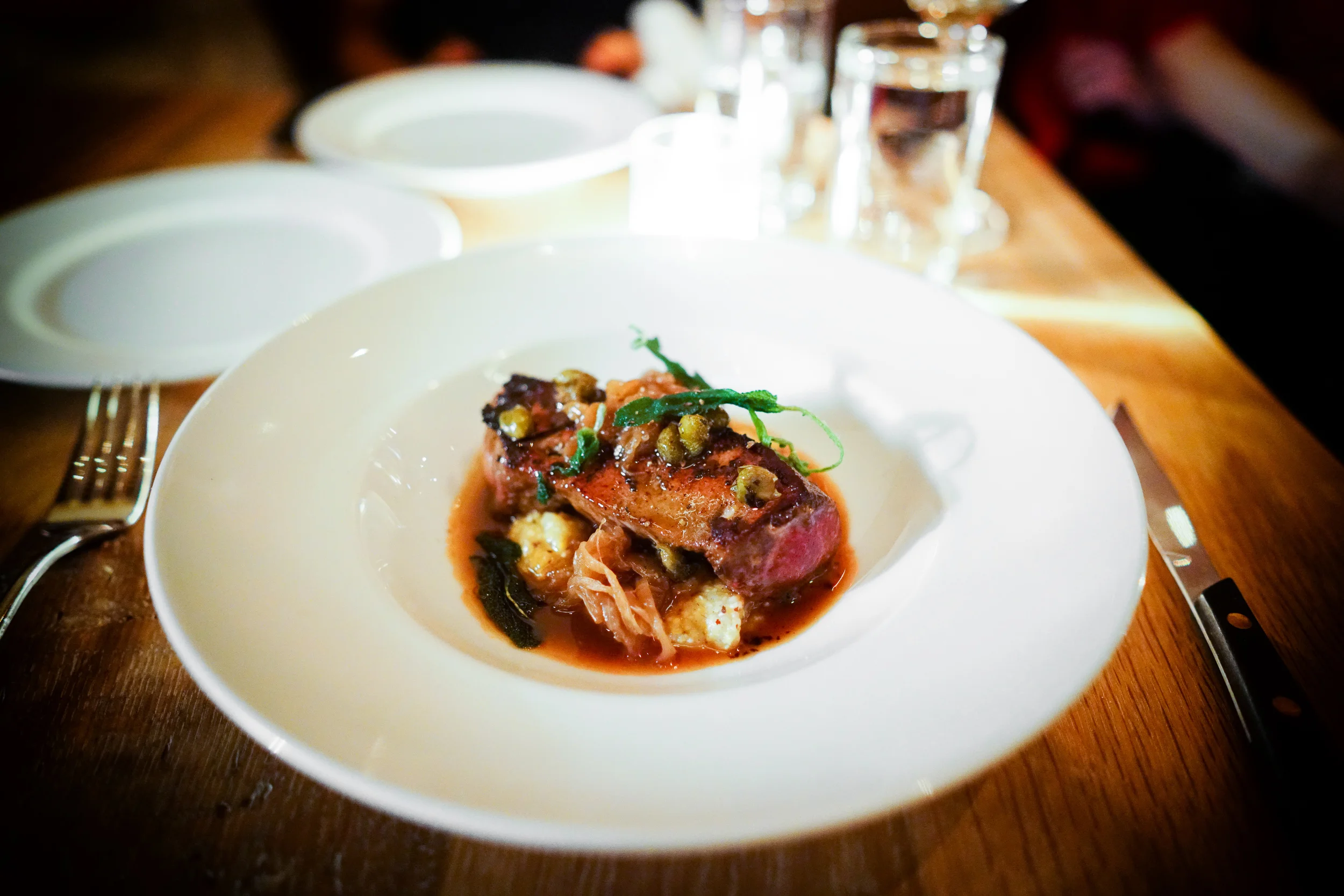 Fegato alla Veneziana - calf's liver with onions and polenta ($27)