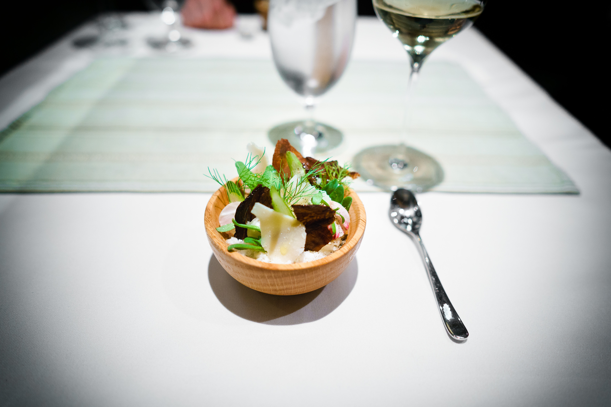 Into Italy: Bitter green salad with pomegranate and fennel ice