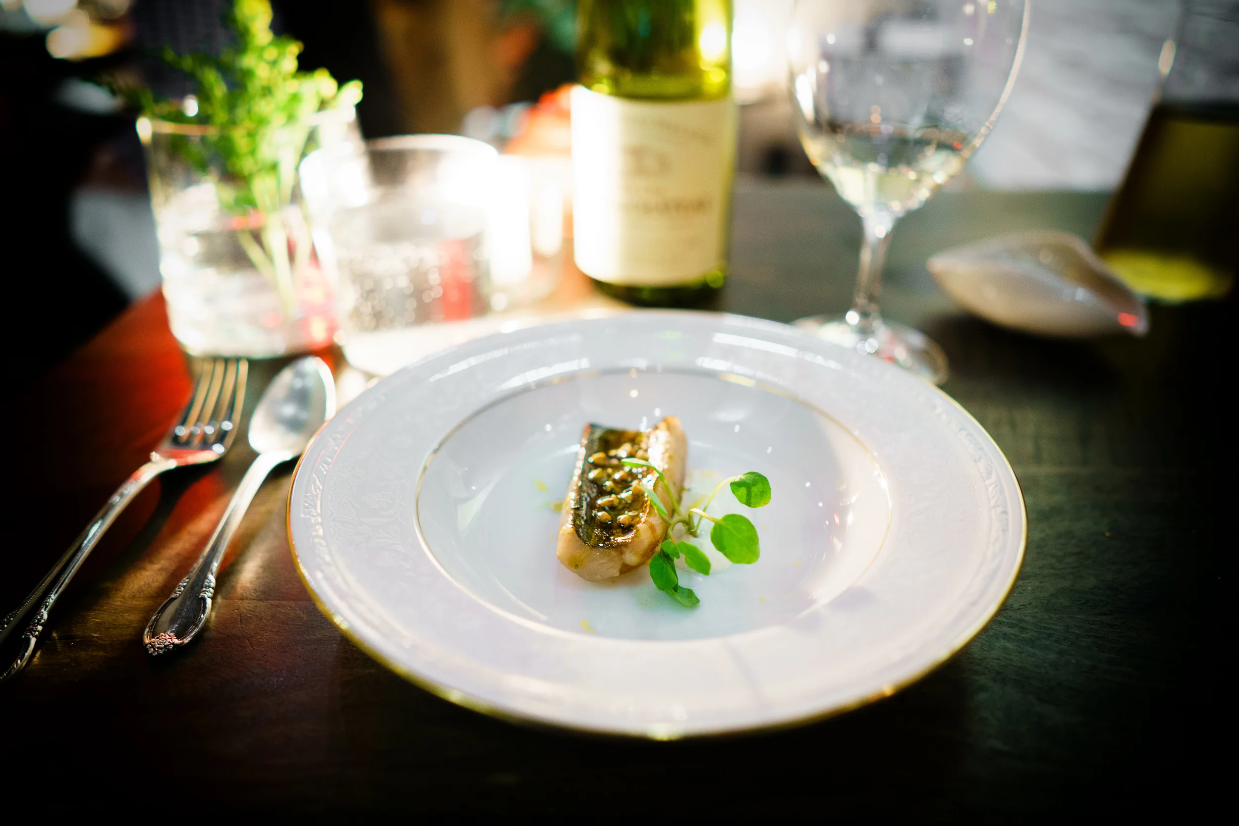 Miso cured mackerel, yogurt seasoned sesame and horseradish toasted buckwheat