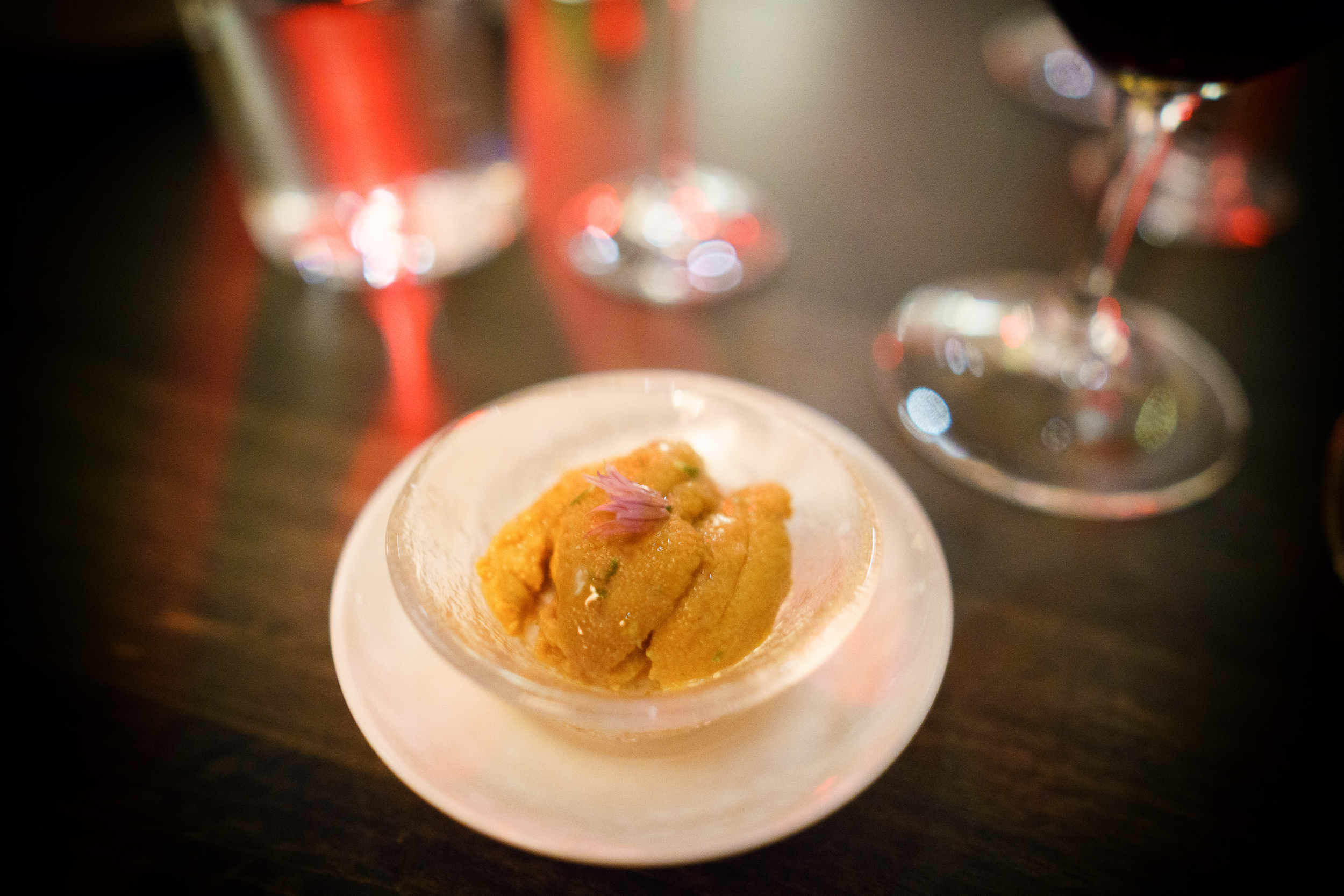 Sea urchin "Açorda", peekytoe crab and kombu