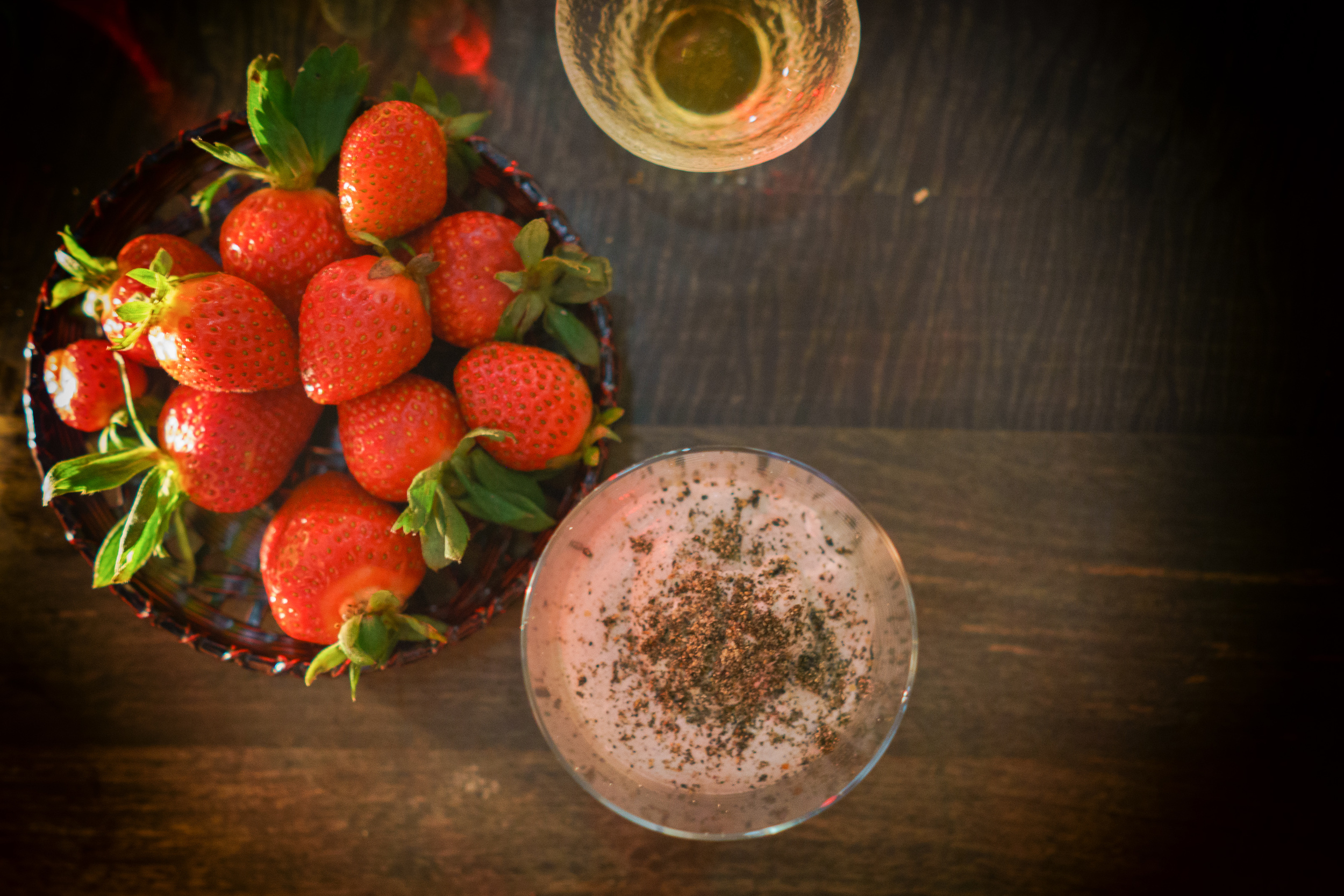 Strawberries and black sesame