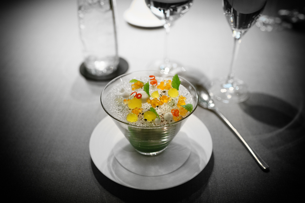 Alaskan King Crab, sudachi, cucumber, lemon mint