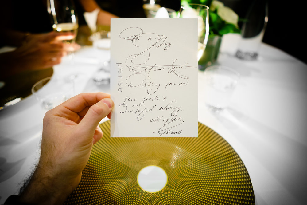 A note from Chef Thomas Keller