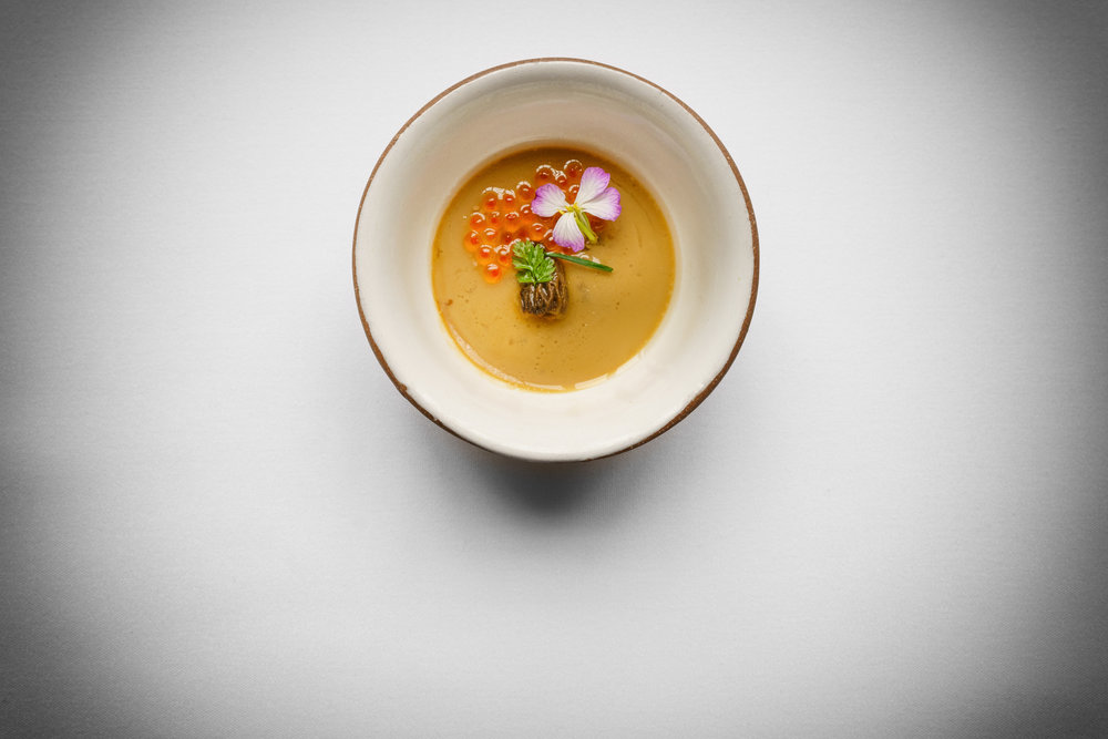 Sea Urchin - Cappuccino with peekytoe crab and cauliflower (2006)