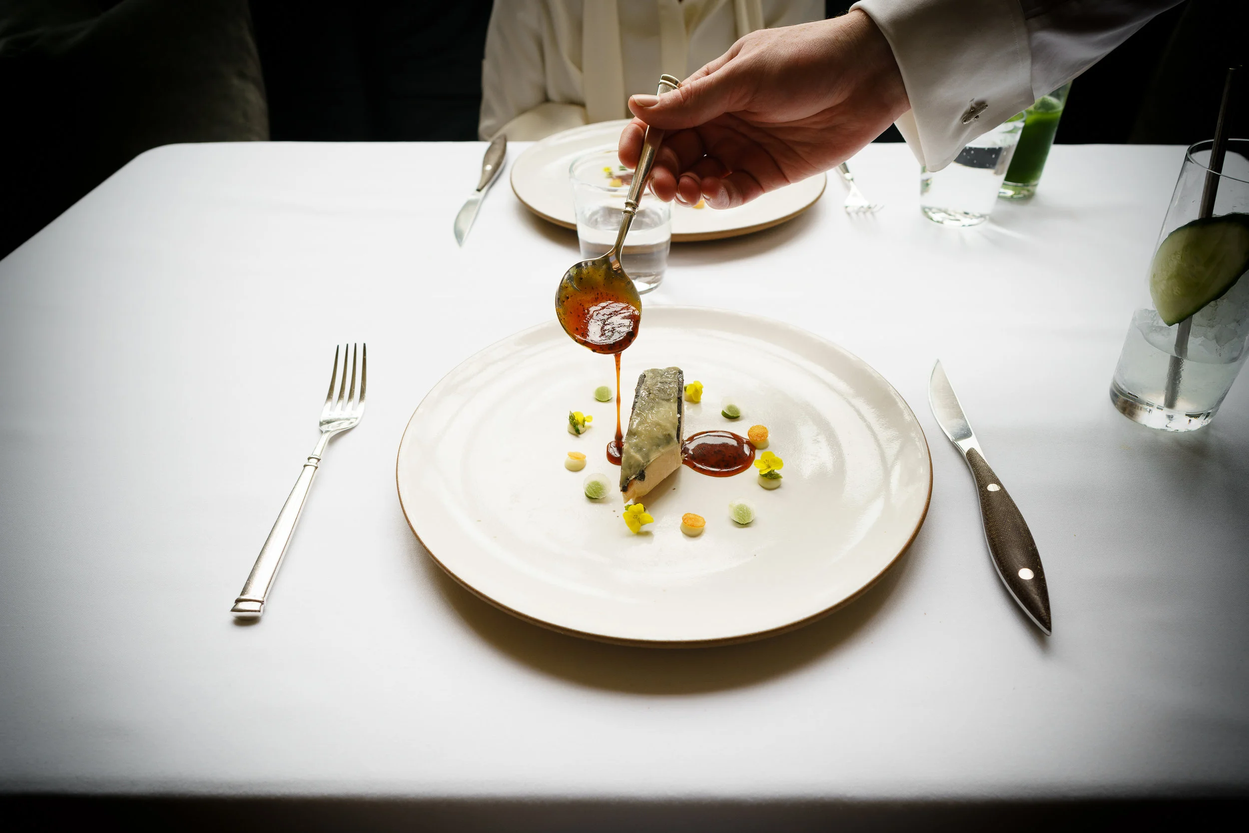 Chicken: poached with black truffles, potato, and asparagus (2010)