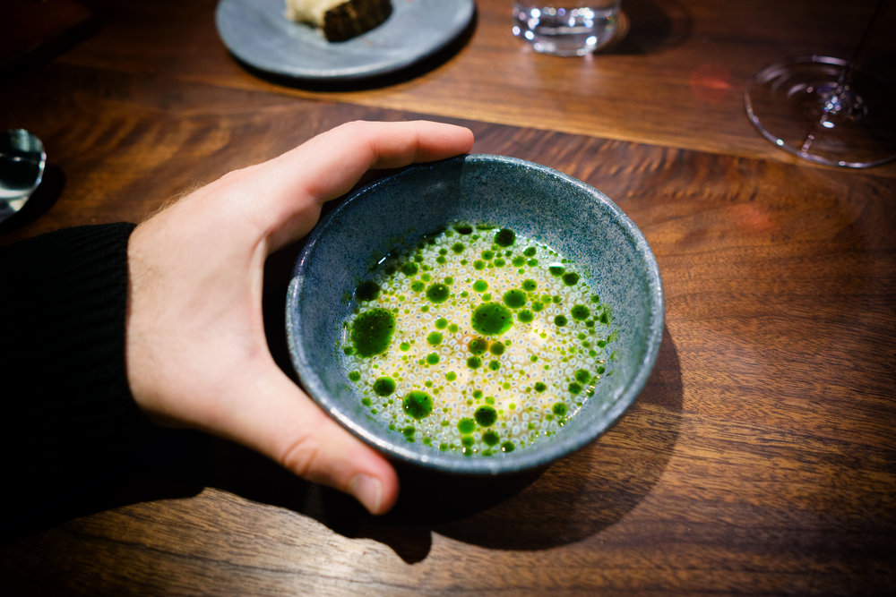 Razor clam - pineapple, basil