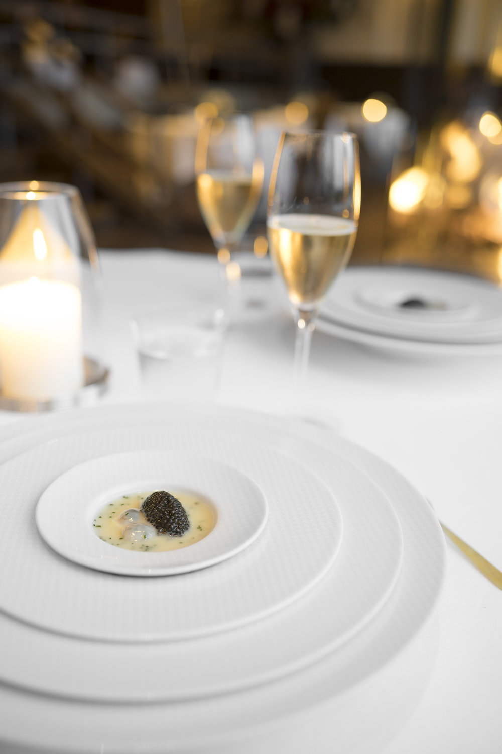 Oysters and Pearls. "Sabayon" of Pearl Tapioca with Island Creek Oysters and Regiis Ova Caviar.