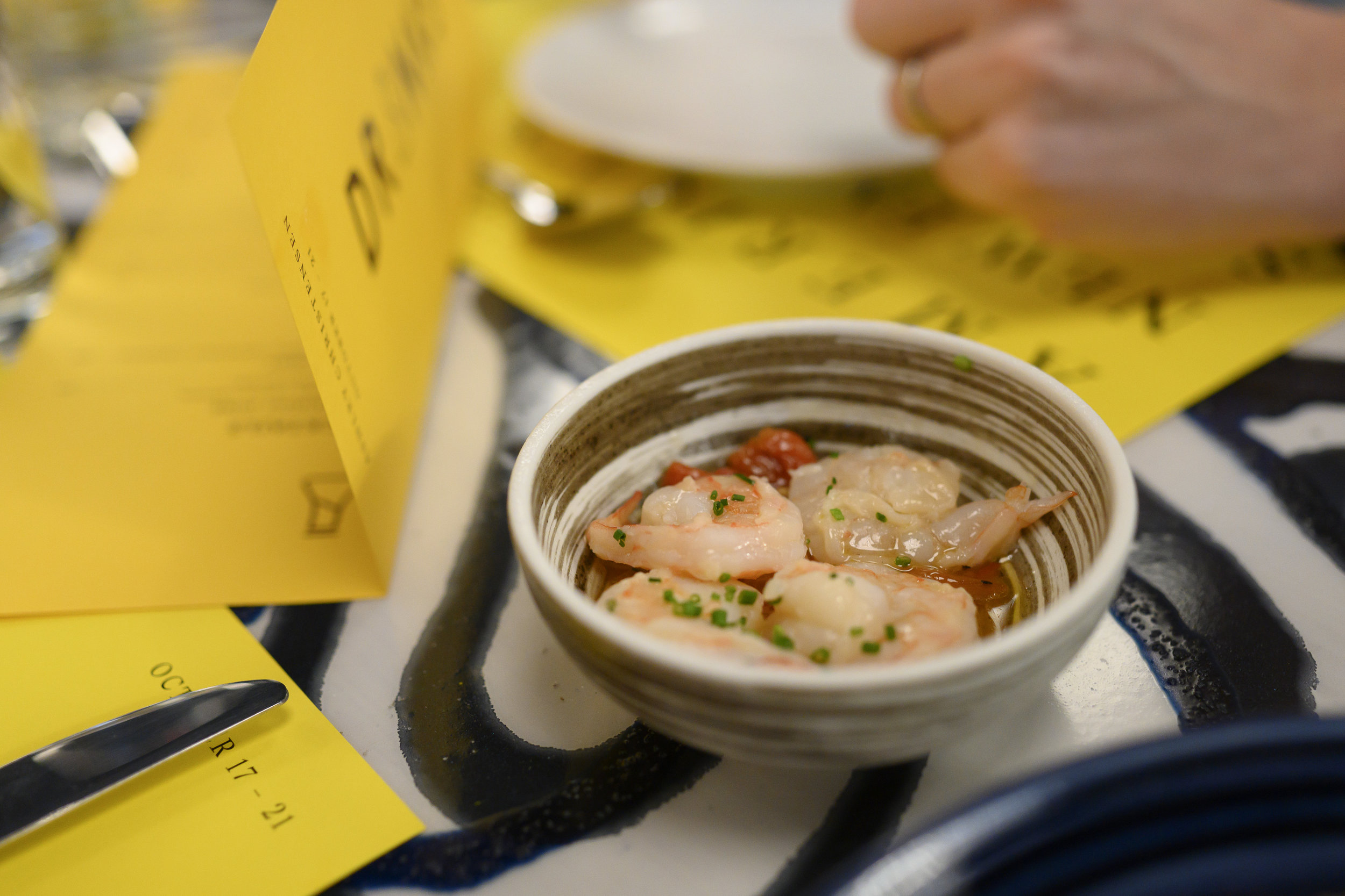 Slow Shrimp with Marinated Peppers